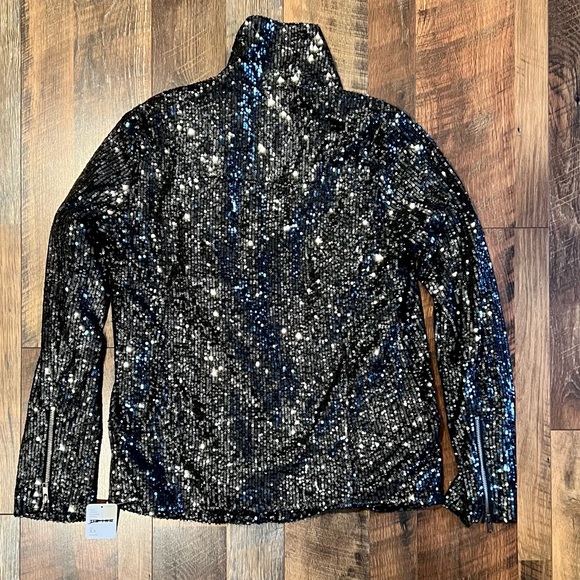 FREE PEOPLE Midnight Message Sequin Moto Jacket NWT XS - Picture 10 of 13